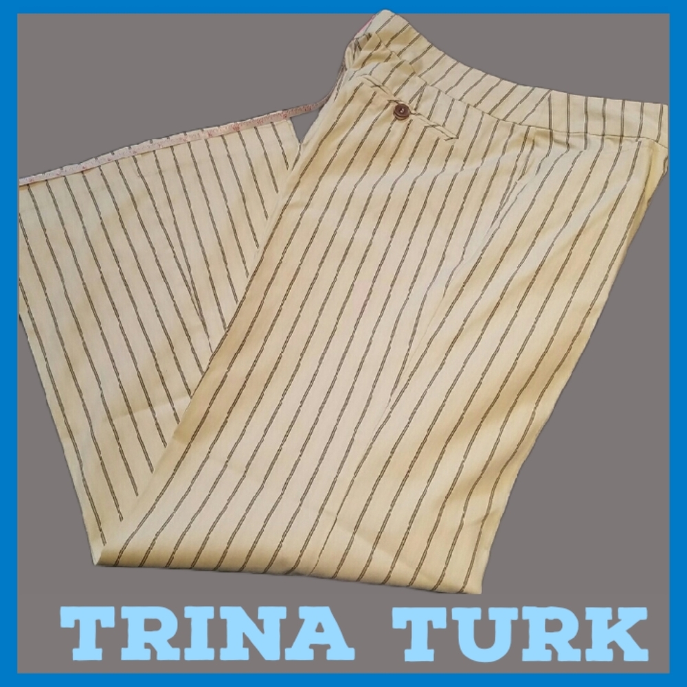 Trina Turk Wide Leg Pinstripe Pant